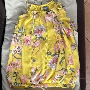 Soho Yellow Floral Sleeveless Blouse